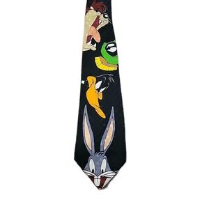 BUGS BUNNY/ TAZ/DAFFY  Looney Tunes Neck Tie Dated c) 1996 Silk